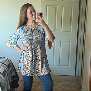 Soft Surroundings Fifi Tunic Top, Embroidered